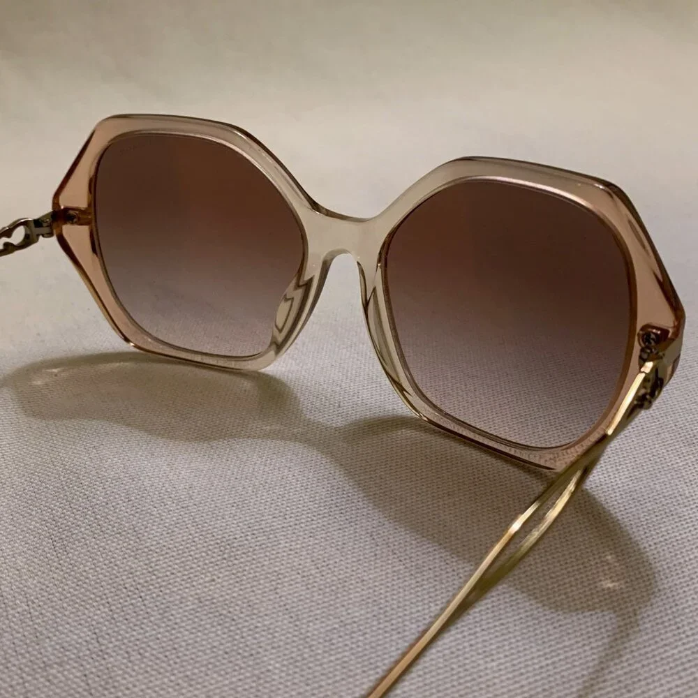 COACH C Hardware Peach Crystal & Gold Sunglasses—Brown Rose Gradient Lenses-NWT - Picture 7 of 10